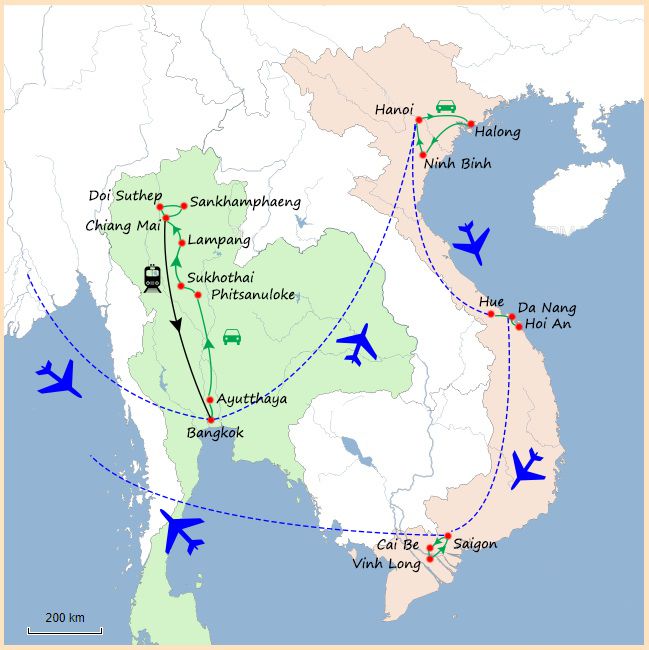 Circuit combiné Thaïlande Vietnam 18 jours